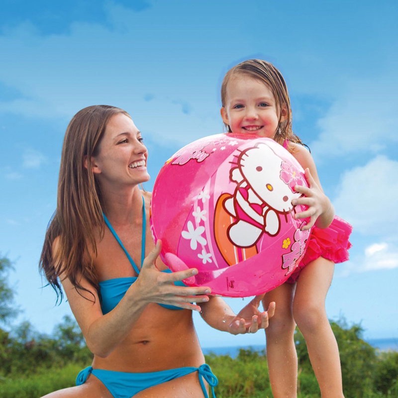 ภาพหน้าปกสินค้าINTEX ลูกบอล ลูกบอลเป่าลม ลูกบอลลายคิตตี้ Hello Kitty รุ่น 58026