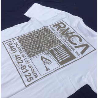 [100% Cotton] เสื้อยืดสเก็ต RVCA ระบบรักษาความปลอดภัย UNISEX สีขาว