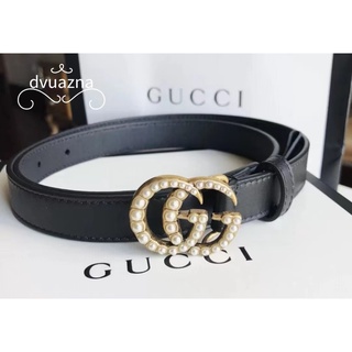 เข็มขัดหัวเข็มขัดมุก GUCCI Double G ของแท้