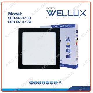 Wellux โคมเพดานติดลอยสีดำ ทรงเหลี่ยม 8"18W LED SURFACE PANEL 8"18W