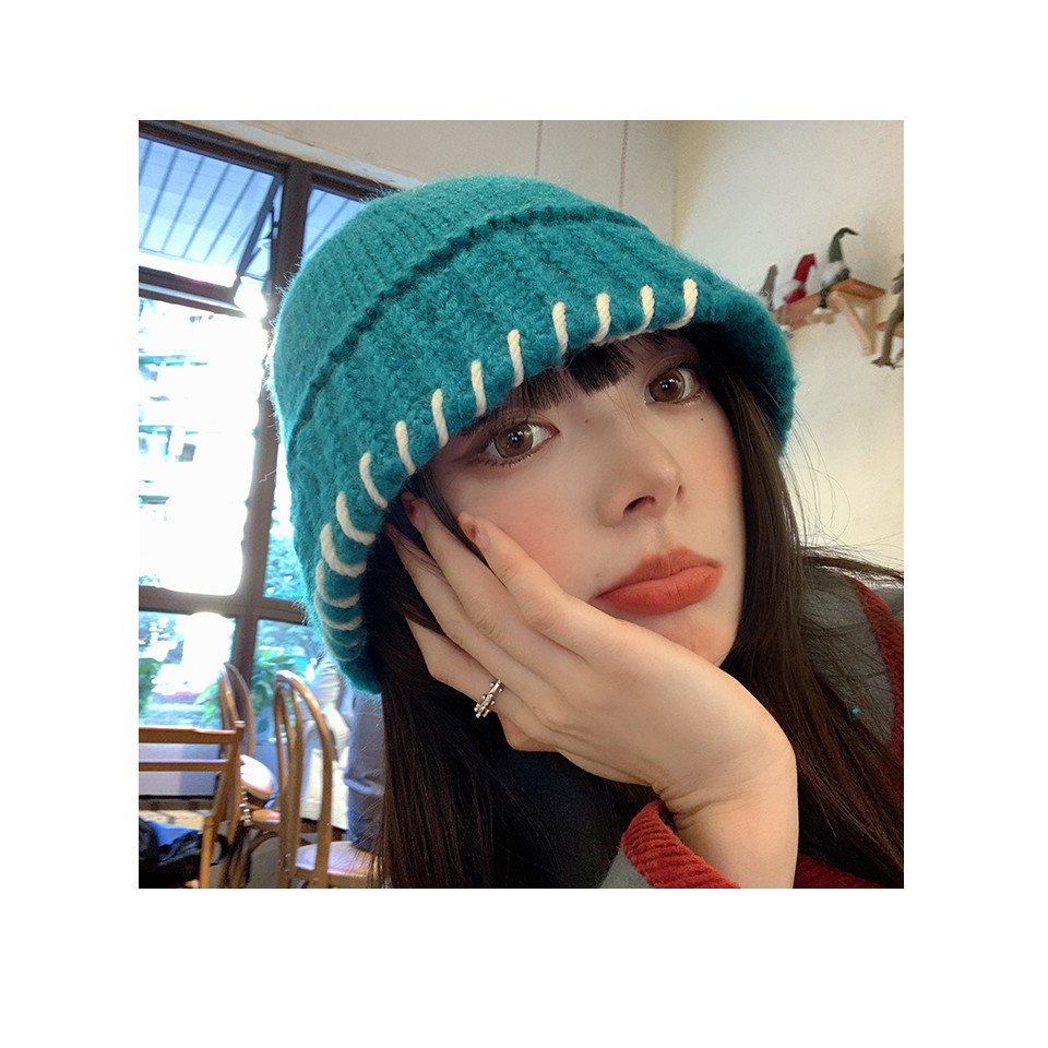 ภาพสินค้าหมวกบักเก็ต ผ้าวูลถัก แบบหนา ขนาดเล็ก ให้ความอบอุ่น เข้ากับทุกการแต่งกาย แฟชั่นฤดูหนาว สไตล์เกาหลี สําหรับผู้หญิง จากร้าน cap1023s.th บน Shopee ภาพที่ 4