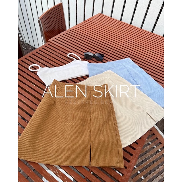 alen-skirt-390-กระโปรงผ้าลูกฟูกเอวสูงทรงสวยมาก-ใส่แล้วเข้ารูป-ทำให้หุ่นดีมาก