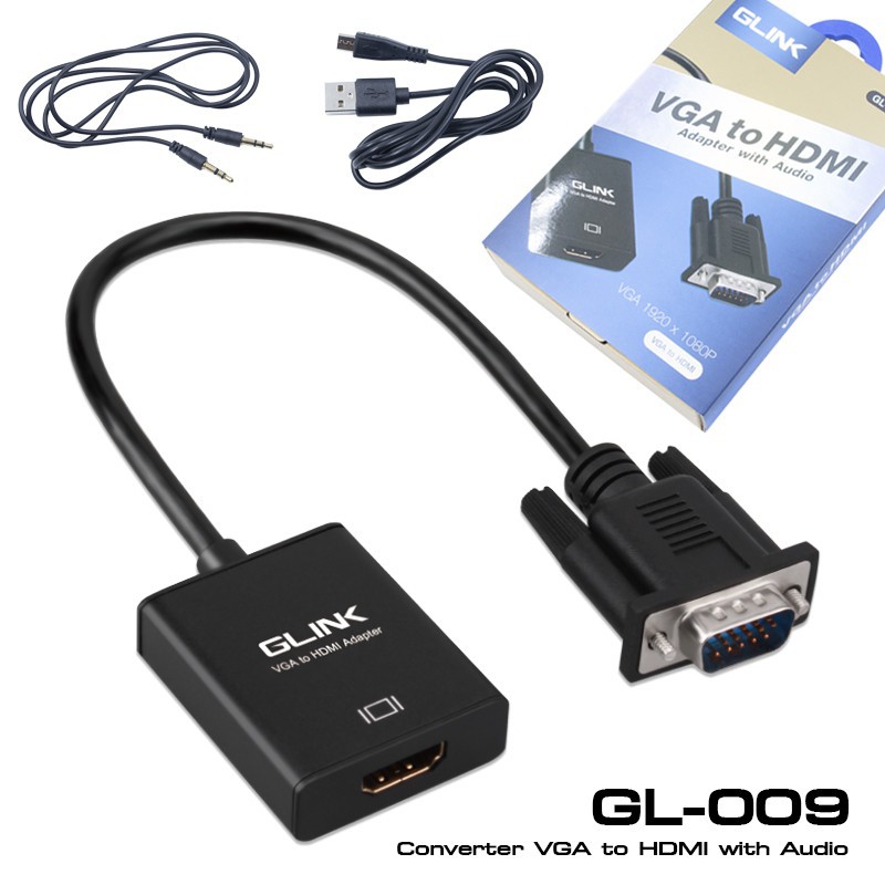 ภาพหน้าปกสินค้าGlink GL-009 VGA+Audio TO HDMI,Veggieg VGA+Audio TO HDTV จากร้าน it.2u บน Shopee