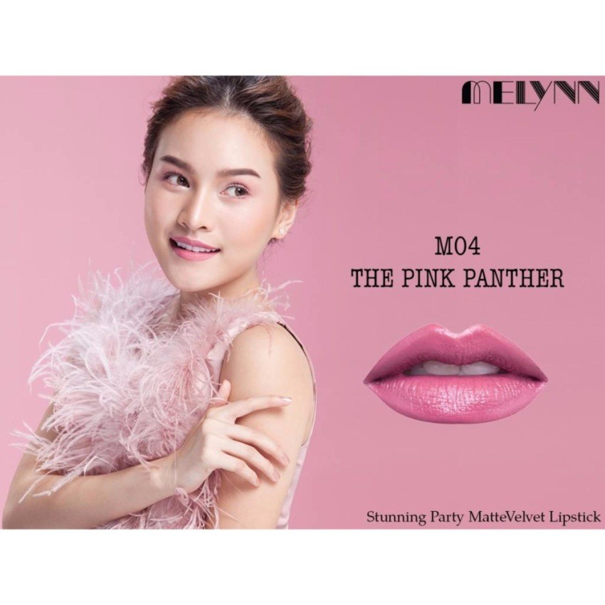 melynn-stunning-party-matte-velvet-lipstick-ลิปสติก-เนื้อแมท-m04-the-pink-panther-1แท่ง