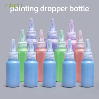 ERICH DIY Refillable Bottles Empty Glue Bottles Oil Dropper Bottles with Screw-On Lids PET Plastic Squeezable Liquid Dispenser Clear Pigment Container