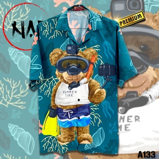 ภาพหน้าปกสินค้าเสื้อฮาวาย ลายหมี A133 ผ้าไหมอิตาลี ที่เกี่ยวข้อง