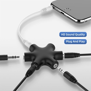 ภาพหน้าปกสินค้าPR 3.5mm Audio Aux Cable Splitter 1 Male to 5 Female Headphone Port 3.5 Jack Share Adapter ซึ่งคุณอาจชอบสินค้านี้