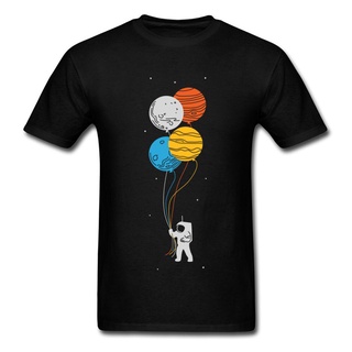 เสื้อคู่รัก - ผู้ชายเสื้อยืดลูกโป่งสวรรค์ Tshirt ดาวเคราะห์บอลลูนเสื้อยืดนักบินอวกาศเสื้อผ้า s Spac