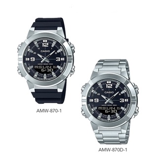 ภาพขนาดย่อของสินค้าCasio Standard นาฬิกาข้อมือผู้ชาย รุ่น AMW-870,AMW-870D,AMW-870-1A,AMW-870D-1A,AMW-870-1AVDF,AMW-870D-1AVDF