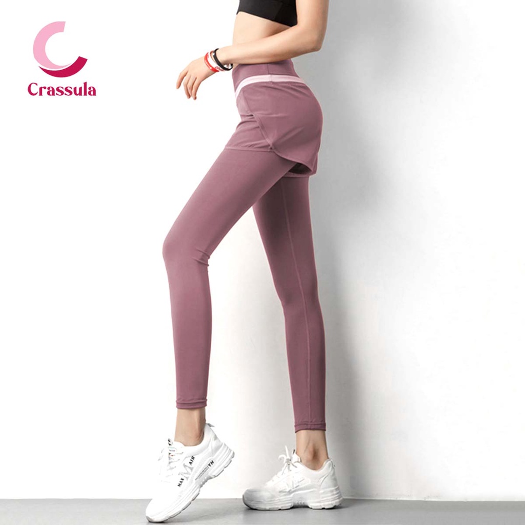 crassula-กางเกงออกกำลังกาย2ชั้น-sport-pants-กางเกงขายาว-เนื้อผ้าระบายอากาศดี-สวมใส่สบาย