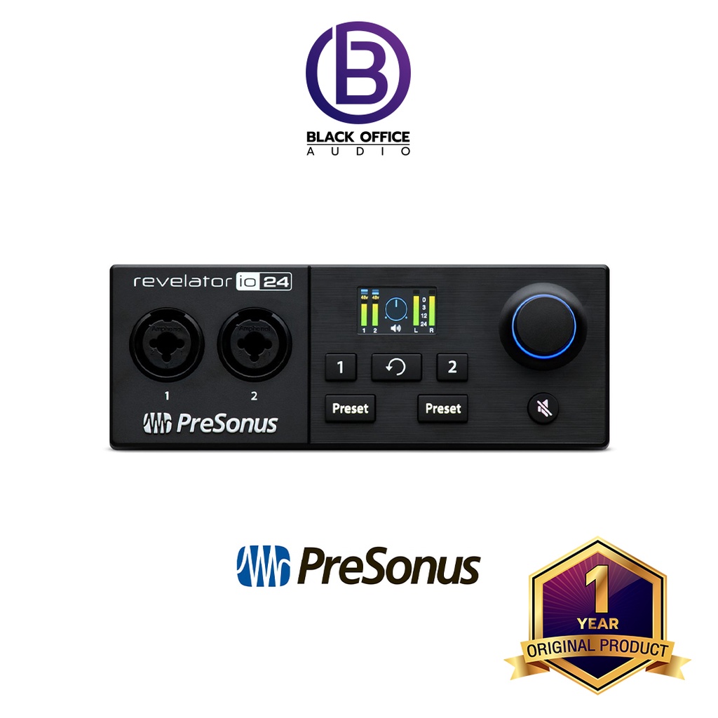 presonus-revelator-io24-ออดิโออินเตอร์เฟสบันทึกเสียง-usb-c-audio-interface-อัดเสียง-ทำเพลง-blackofficeaudio