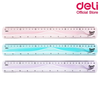 Deli H21 Ruler ไม้บรรทัดงอได้ PVC ยาว 30 เซนติเมตร (12 นิ้ว) คละสี 1 ชิ้น ไม้บรรทัด เครื่องเขียน อุปกรณ์การเรียน school