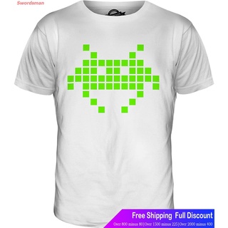 Swordsman เสื้อยืดกีฬา CandyMix Mens Neon Retro Gaming Space Invader T Shirt T-Shirt Top Short sleeve T-shirts