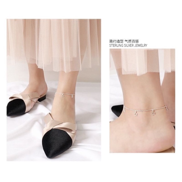 pre-order-สร้อยข้อเท้าดวงดาวรอบข้อเท้า-เงิน-92-5