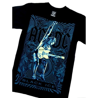 เสื้อยืดคอกลมเสื้อยืดผ้าฝ้าย แขนสั้น พิมพ์ลาย 12R126 ACDC AC-DC HARD ROCK BAND BLACK ICE LIMITED EDITIONS-4XL