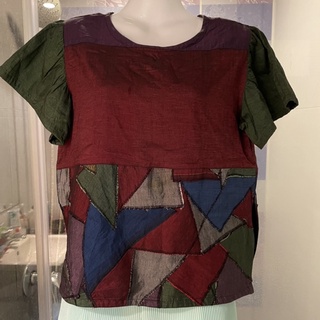 เสื้อไหมแก้ว_แต่งผ้าต่อ(อก36นิ้ว)(งานมือ2)__**งานขึ้น OTOP