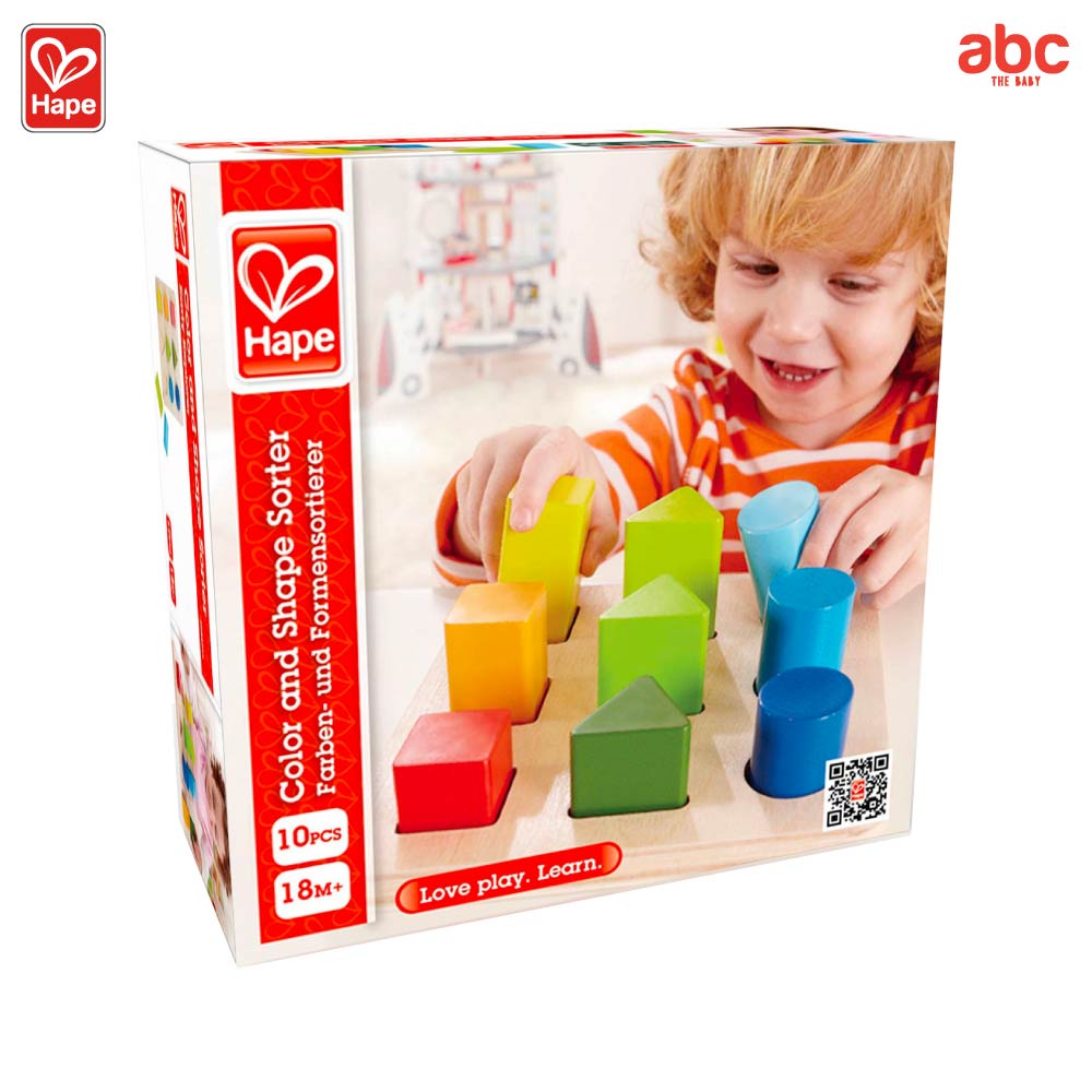 hape-ของเล่นไม้-บล็อคสีและรูปร่าง-color-and-shape-sorter-ของเล่นเสริมพัฒนาการ-1-ขวบ-ขึ้นไป