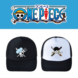 หมวกเบสบอล ผ้าตาข่าย ลายการ์ตูนอนิเมะ One Piece Trucker Luffy Zoro แฟชั่นฤดูร้อน สําหรับผู้หญิง และผู้ชาย