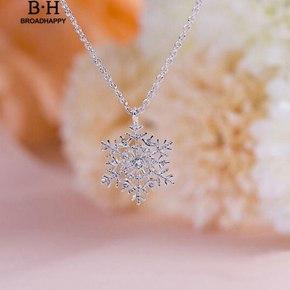 broadhappy-สร้อยคอโซ่จี้-rhinestone-เงาเกล็ดหิมะเกล็ดหิมะคริสต์มาส-สร้อยคอ-minimal