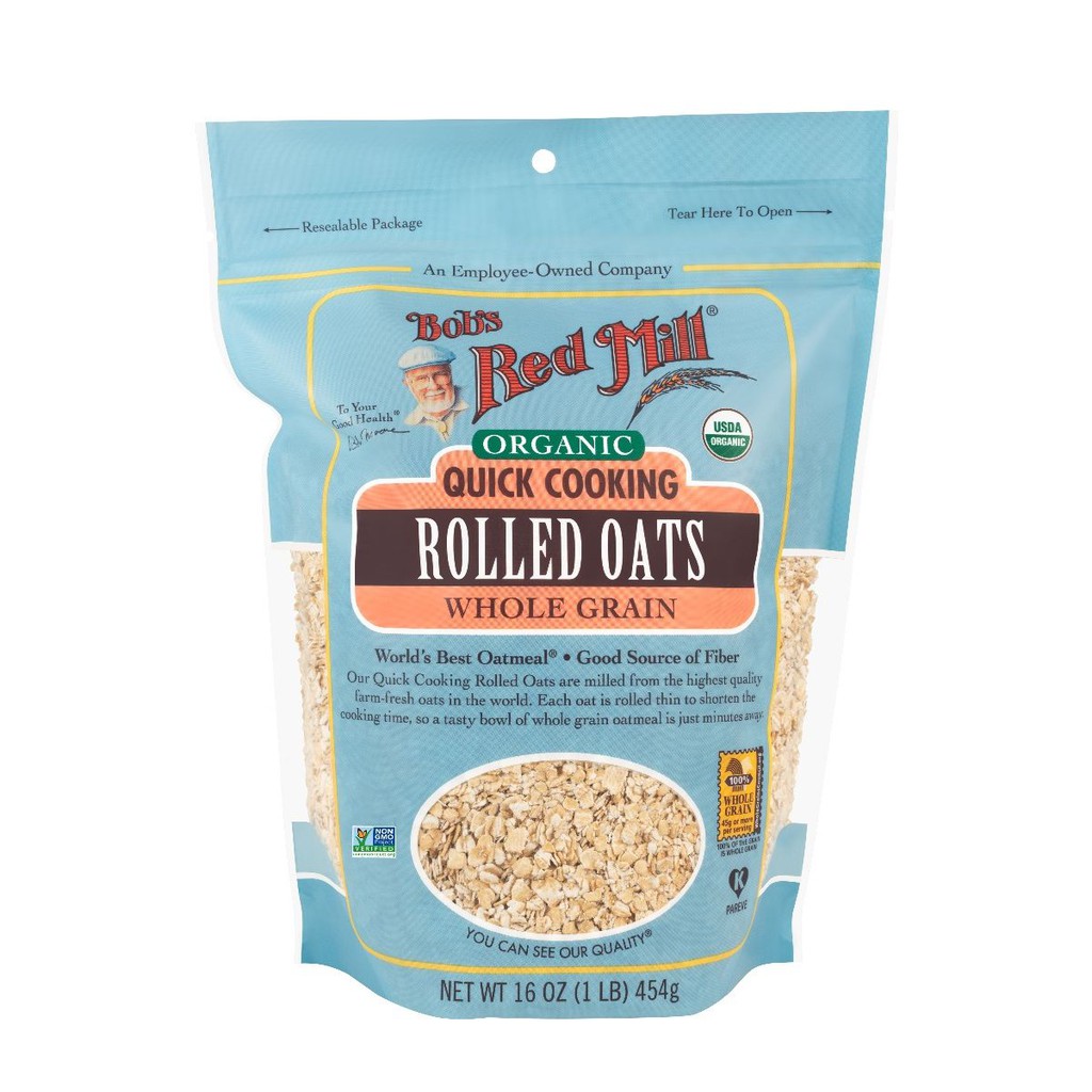 bobs-red-mill-organic-quick-cooking-rolled-oats-16-oz-ขนาด454กรัม