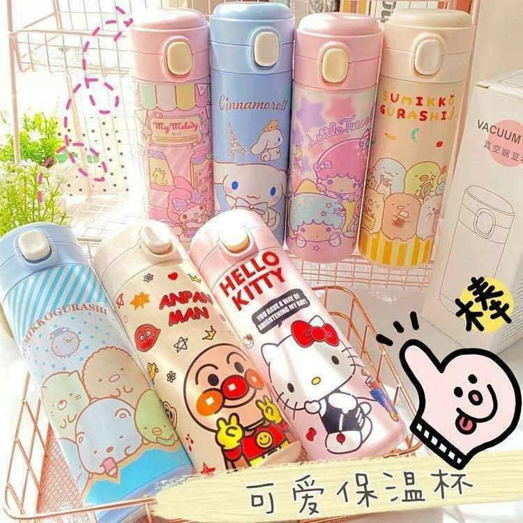 พร้อมส่ง-กระติกน้ำเก็บอุณหภูมิ-กระบอกน้ำเก็บอุณหภูมิ-ร้อน-เย็น-ลายการ์ตูน-ความจุ-420-ml