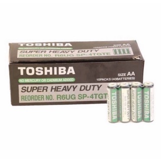 ถ่านToshiba Super heavy duty 1.5V [1 กล่องบรรจุ40 ก้อน] ขนาดAAหรือAAA