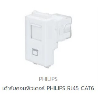 philips-เต้ารับคอมพิวเตอร์-rj45-cat6-leaf-white-amp-black-philips