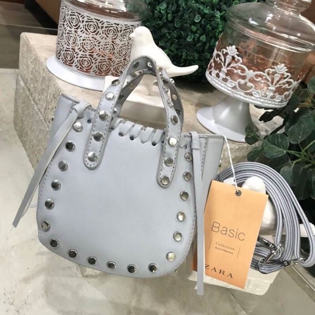 zara-mini-tote-bag-with-studs-แทเ-outlet