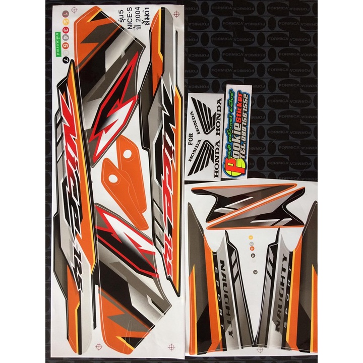สติ๊กเกอร์ NICE ไนท์ 125 S ปี 2004 รุ่น 5 ติดรถสีส้ม-ดำ ราคาถูกที่สุด ...