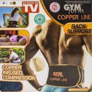 GYMFORM COPPER LINE BACK เข็มขัดผ้าผสมทองแดงพยุงสันหลัง