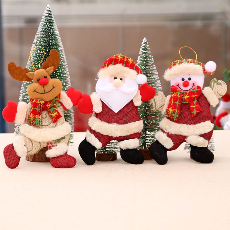 ตุ๊กตาซานต้าคลอส-สโนว์แมน-กวาง-น่ารัก-เครื่องประดับตกแต่งต้นคริสต์มาส
