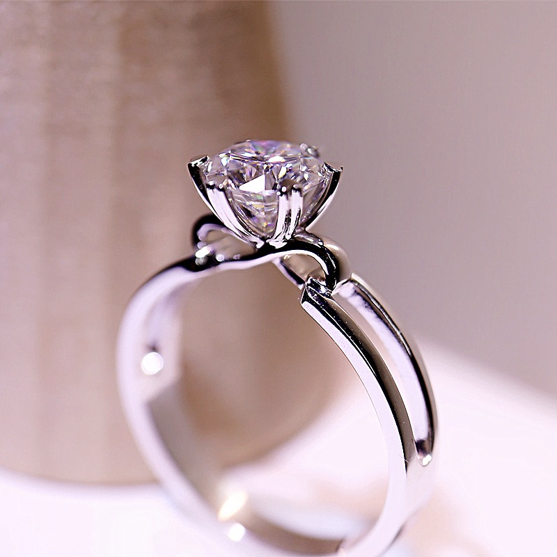 แหวนเพชรหญิงริบบิ้นกลวง1กะรัตเพชรแหวนแต่งงานข้อเสนอหมั้นแหวนเพชรหญิง-qu-1