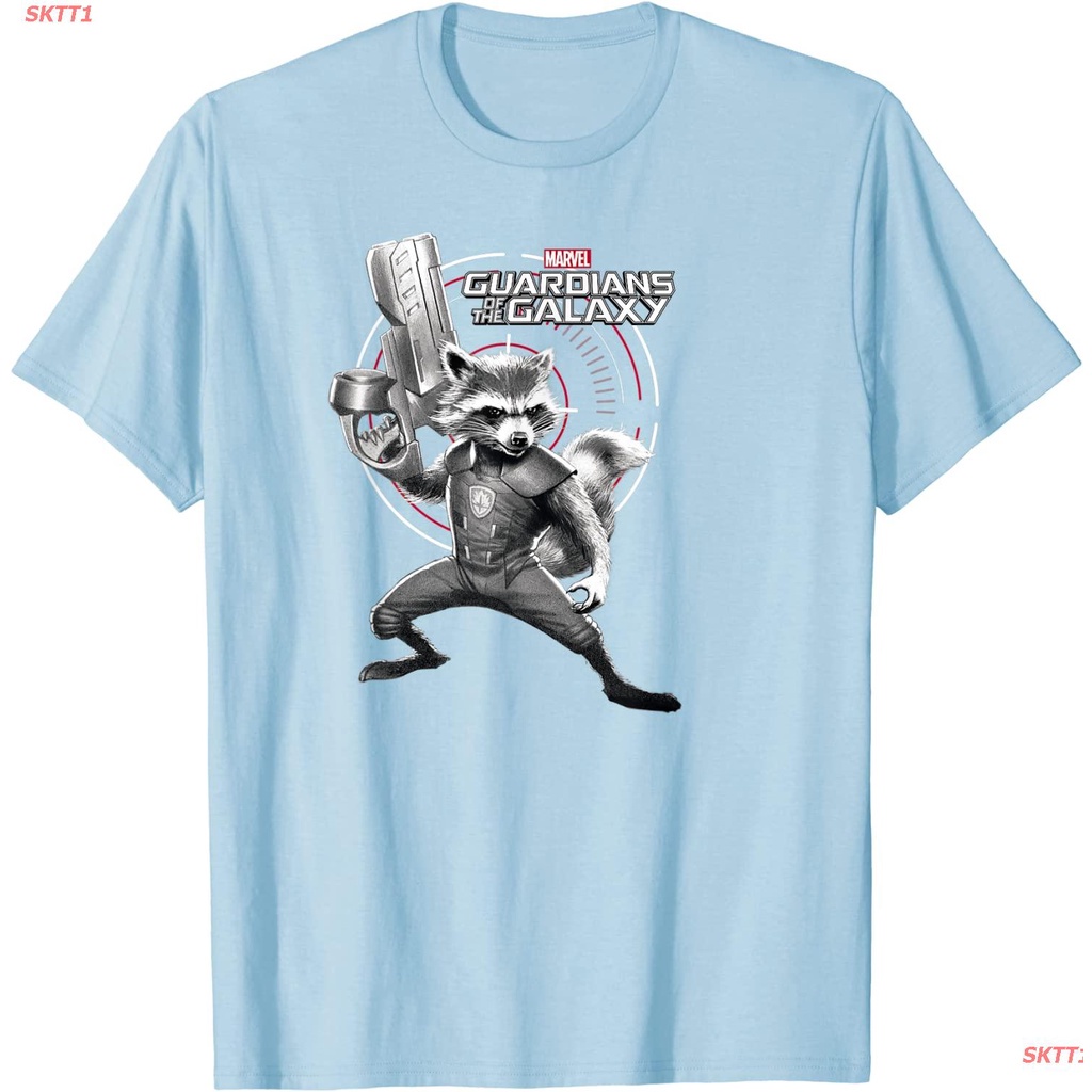 tshirtเสื้อยืดคอกลมฤดูร้อนsktt1-marvelเสื้อยืดยอดนิยม-marvel-rocket-guardians-of-the-galaxy-target-graphic-t-shirt-marve