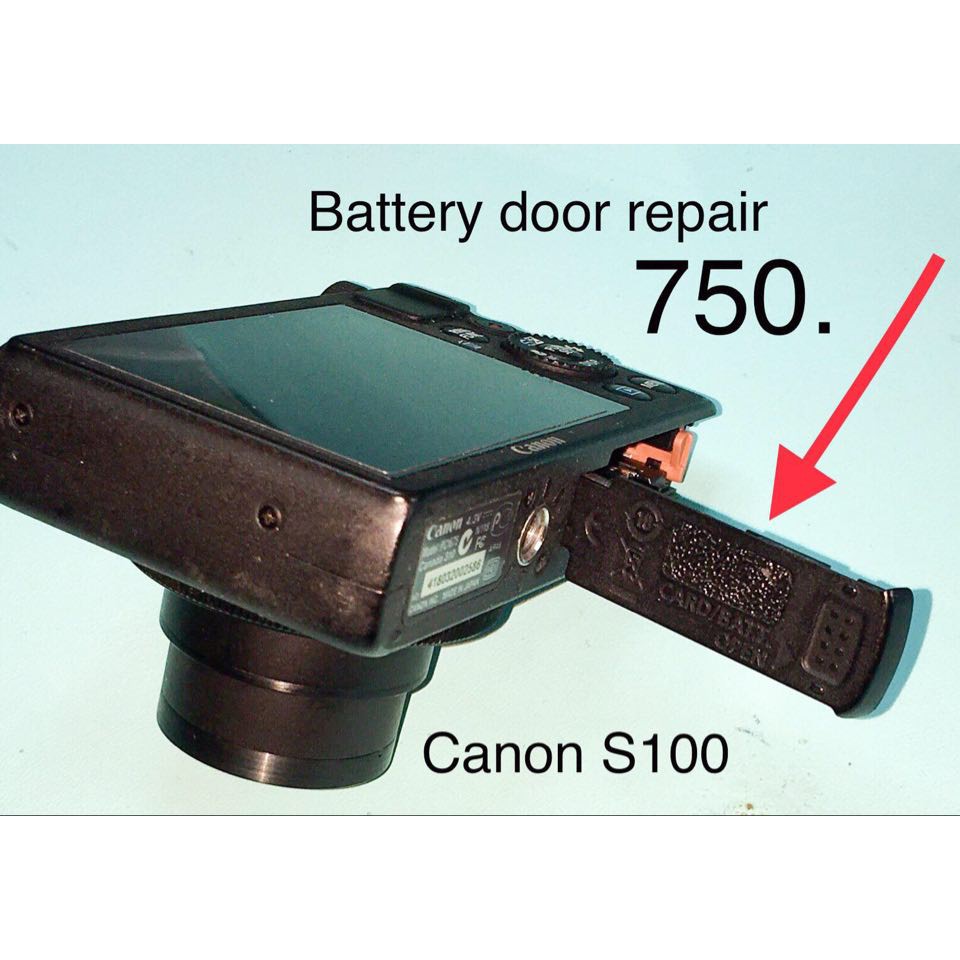 ซ่อมฝาปิดแบตกล้อง-canon-s100-battery-door-repair