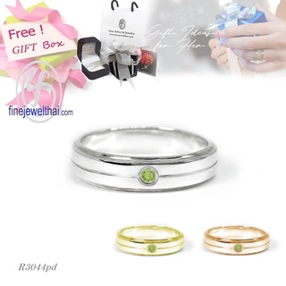 Finejewelthai-แหวน-แหวนเพอริดอท-แหวนเงินแท้-แหวนพลอย-พลอยแท้-พลอยประจำเดือนเกิด-Peridot-Silver-Ring-R3044pd