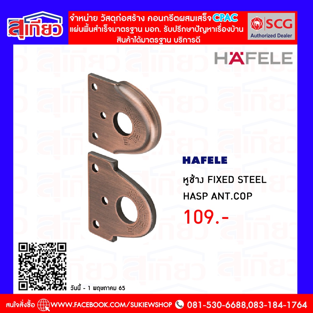 hafele-หูช้าง-fixed-steel-hasp-ant-cop