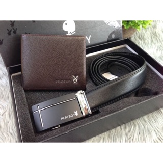 🧚‍♀️ PLAYBOY LEATHER BELT & WALLET VALUE PACK OEM FACTORY 🧚‍♀️เข็มขัดหนัง+กระเป๋าสตางค์หนังแท้