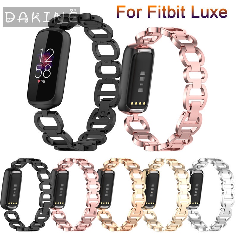 สายคล้องนาฬิกาข้อมือสแตนเลสโลหะสไตล์หรูหราสําหรับ-fitbit-luxe-edition-correa