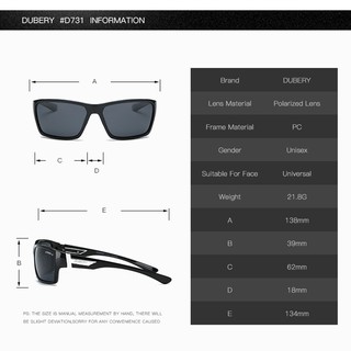 ภาพขนาดย่อของภาพหน้าปกสินค้าDubery 2018 ใหม่ แว่นตากันแดด ทรงสี่เหลี่ยม สำหรับผู้ชาย จากร้าน lwl41199.th บน Shopee