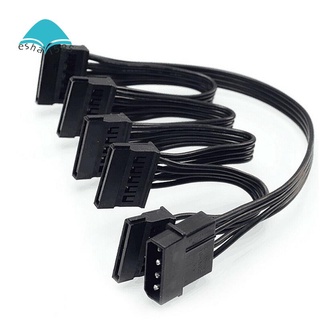 4Pin IDE to 5-Port Power Supply Cable 4Pin Molex to Multi SATA Port 18AWG Wire Power Cord For Hard Drive HDD SSD PC
