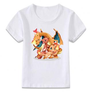 เสื้อยืด พิมพ์ลาย Pokemon Pikachu Squirtle Charizard สําหรับเด็กผู้ชาย และเด็กผู้หญิง