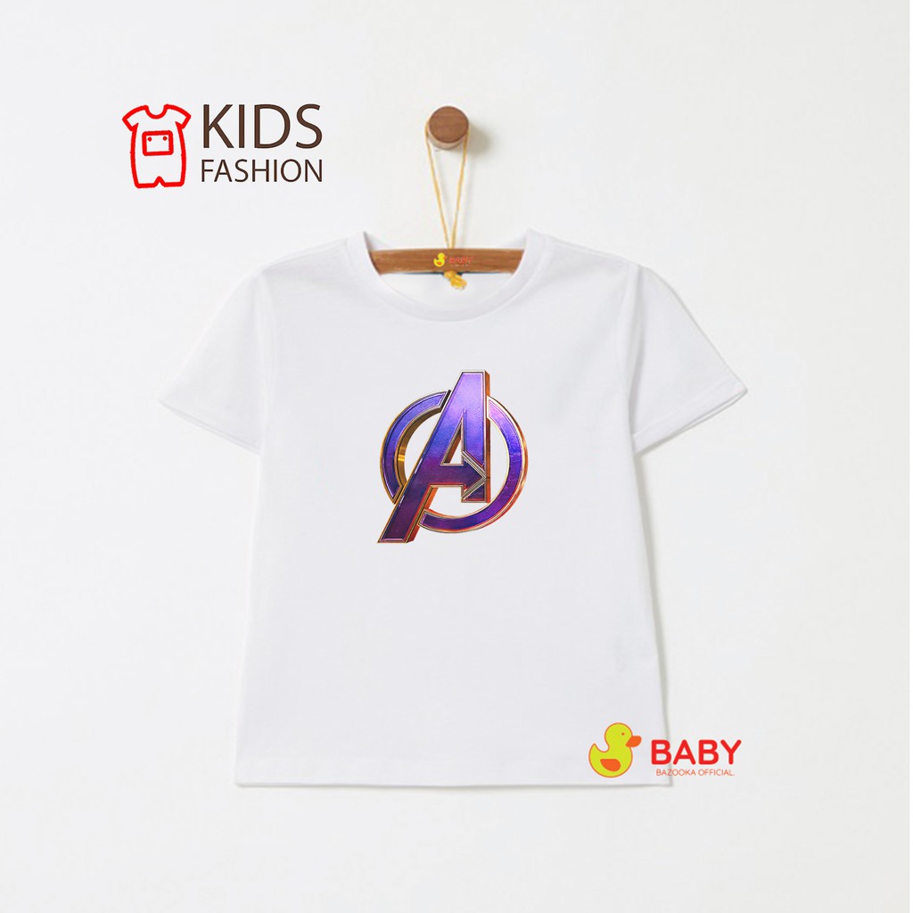 เสื้อเด็ก-เสื้อยืด-cotton-100-ร้านไทย-พร้อมส่งทุกลาย-avengers-logo-ลายน่ารักๆ