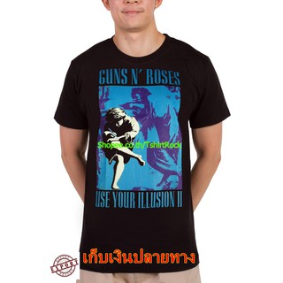 เสื้อยืดวินเทจเสื้อวง Guns N Roses เสื้อยืด กันส์แอนด์โรสเซส เสื้อผ้าแฟชั่น เสื้อวิ่ง เสื้อวินเทจ RCM1684S-5XL