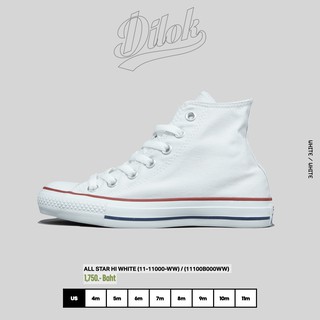 ภาพหน้าปกสินค้าConverse รองเท้าผู้ชาย ALL STAR HI WHITE สีขาว (11-11000-WW) / (11100B000WW) ที่เกี่ยวข้อง