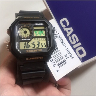 นาฬิกาข้อมือ CASIO Standard Digital World Time รุ่น AE-1200WH-1B