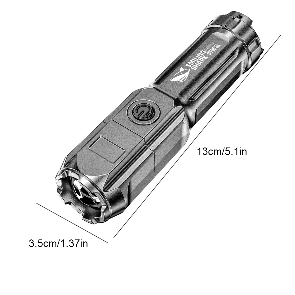 biho-flashlight-high-brightness-focusing-flashlight-waterproof-usb-charging-torch-waterproof-plastic-torch