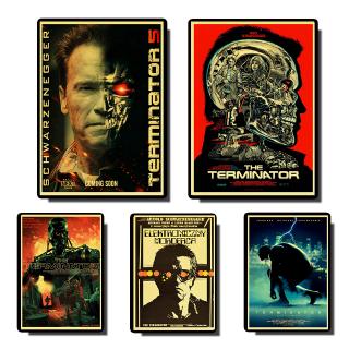 สติ๊กเกอร์โปสเตอร์ The Terminator กระดาษคราฟท์วินเทจตกแต่งผนังบ้าน