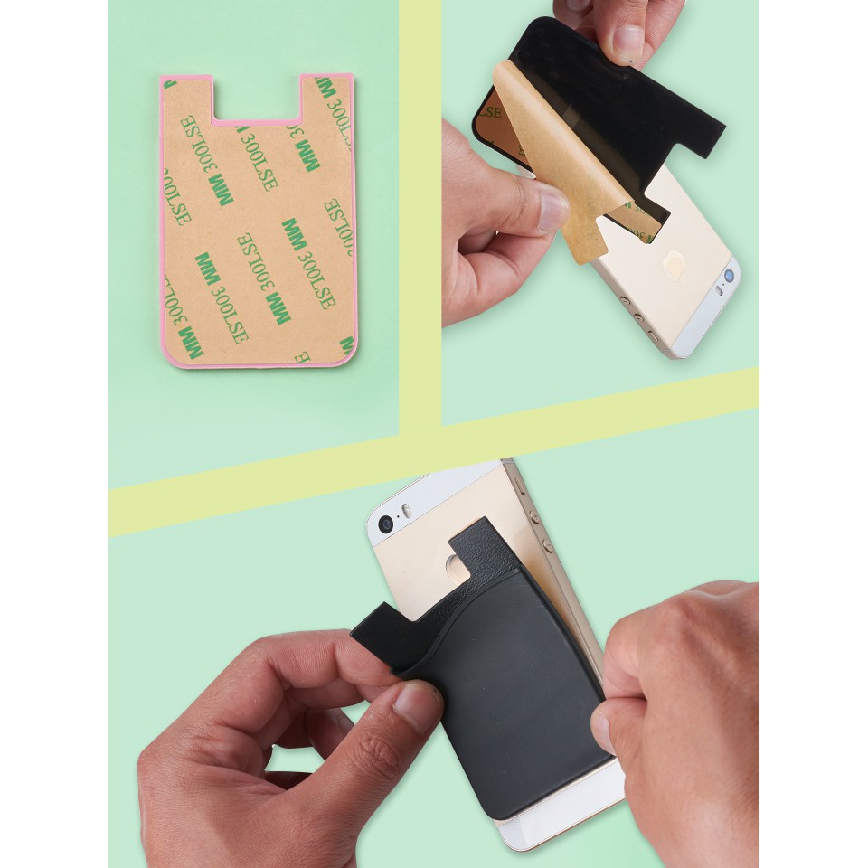 m104-ช่องใส่การ์ดติดโทรศัพท์มือถือ-สติ๊กเกอร์ซิลิโคนสำหรับใส่บัตร-ที่ใส่การ์ด-card-holder-phone-case-พร้อมส่งจากไทย
