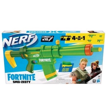 Nerf Fortnite SMG-Zesty Elite Dart Blaster Gun Removable Stock And ...