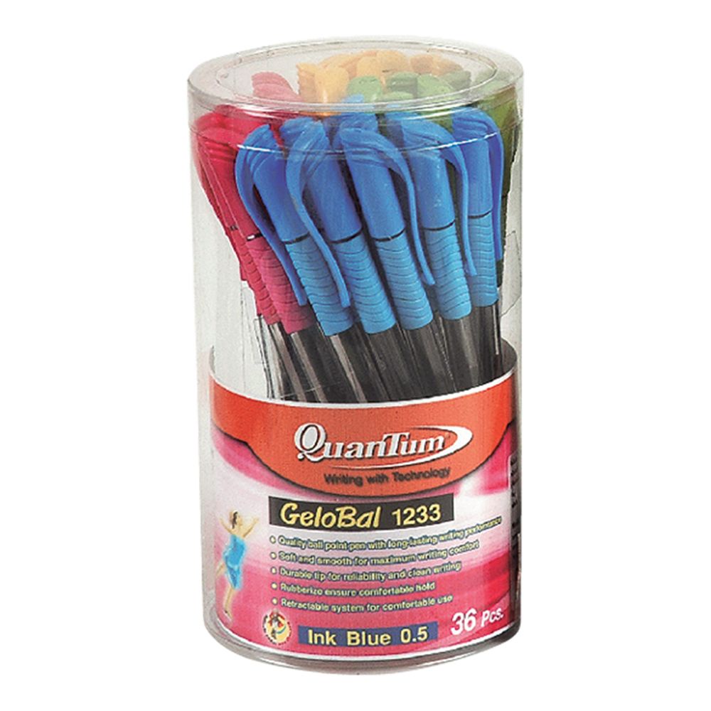 ควอนตั้ม-ปากกาปลอกเจลลูลอยด์-1233-หมึกสีน้ำเงิน-0-5-มม-แพ็ค-12-ด้าม101337quantum-ball-pen-geluloid-1233-blue-ink-0-5